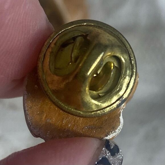 Vintage Frog Lapel Pins or Tie Tacks Set of Two Brown Resin Enameled Frogs - Picture 4 of 6